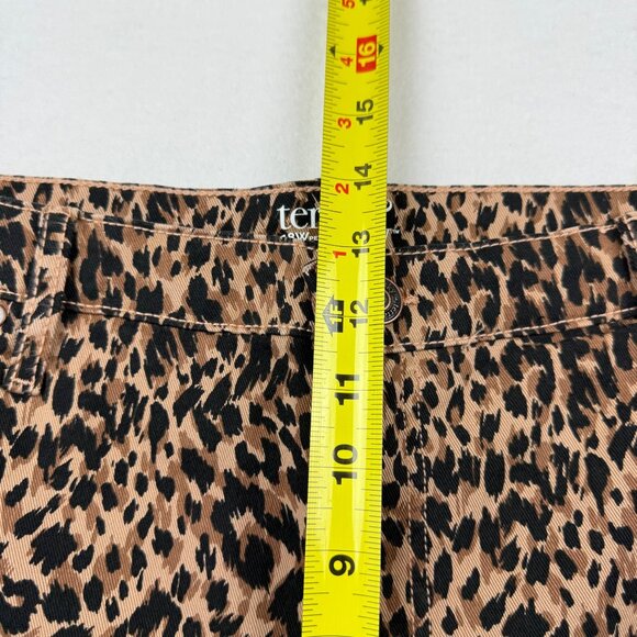 Terra & Sky Women Straight Stretch Brown Black Leopard Denim Jeans Plus 18WP NWT - Picture 8 of 10
